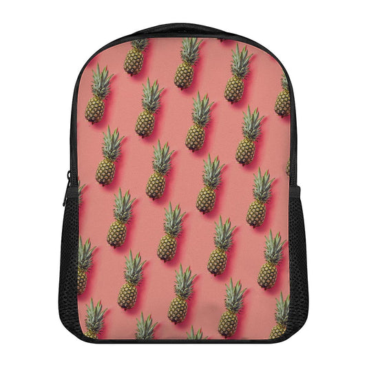 Pastel Pink Pineapple Pattern Print Casual Backpack