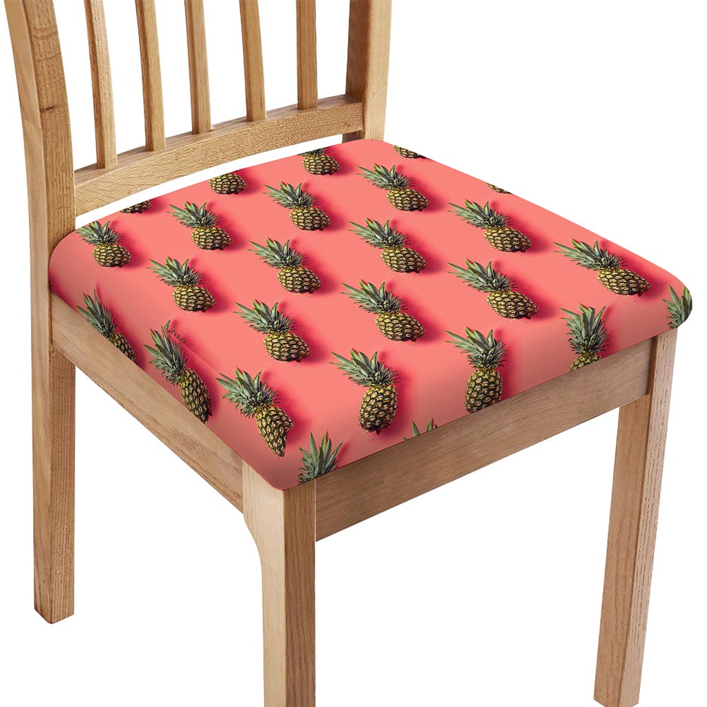 Pastel Pink Pineapple Pattern Print Chair Cushion Cover