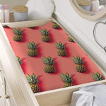 Pastel Pink Pineapple Pattern Print Changing Pad Cover