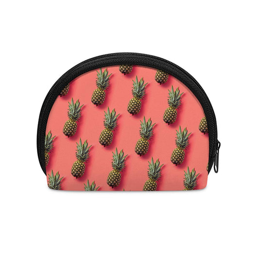Pastel Pink Pineapple Pattern Print Coin Purse
