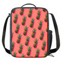Pastel Pink Pineapple Pattern Print Crossbody Lunch Bag
