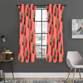 Pastel Pink Pineapple Pattern Print Grommet Curtain Panels