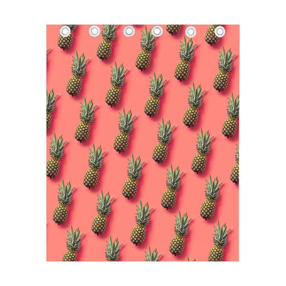 Pastel Pink Pineapple Pattern Print Curtain