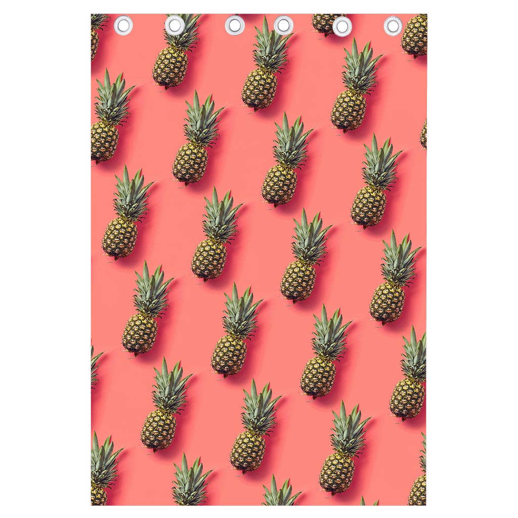 Pastel Pink Pineapple Pattern Print Curtain