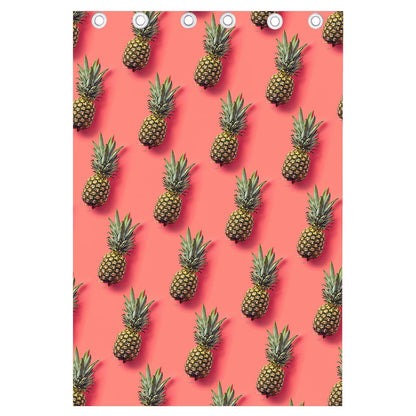 Pastel Pink Pineapple Pattern Print Curtain
