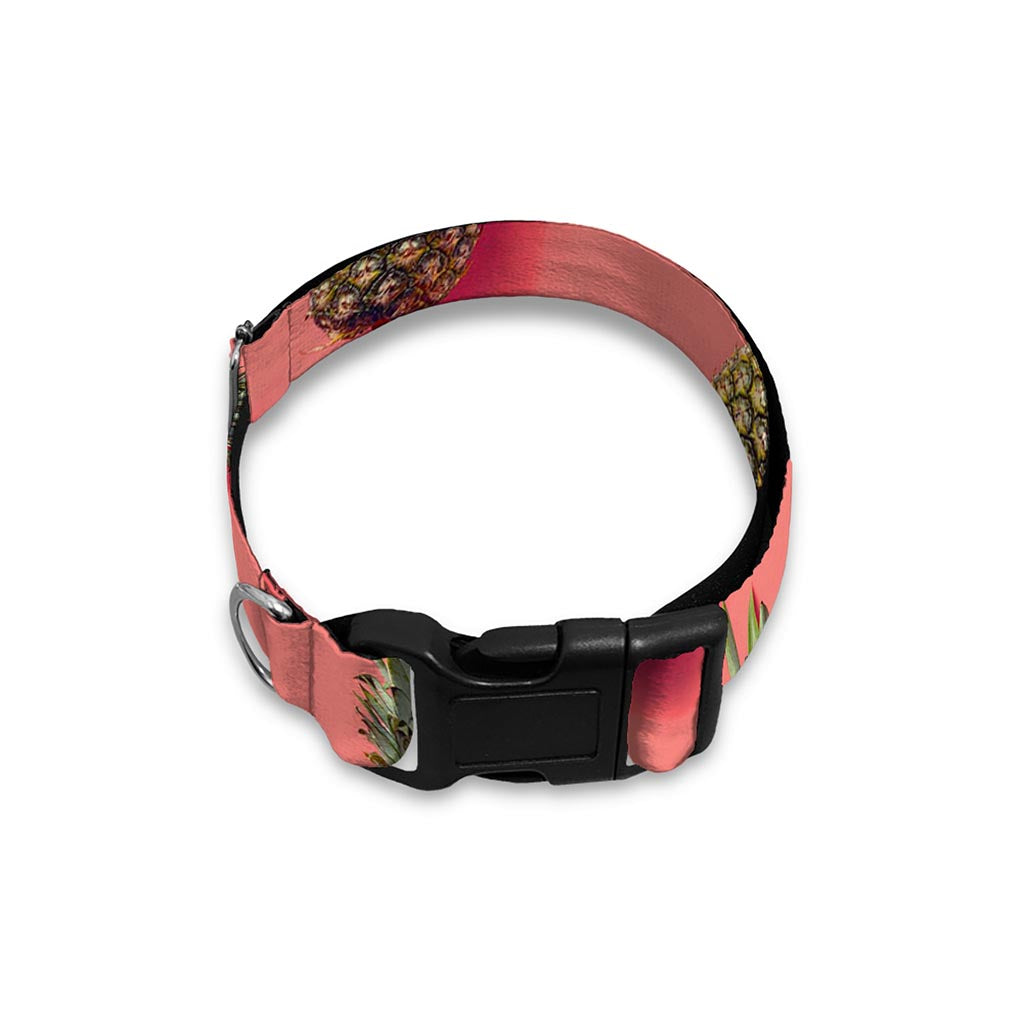 Pastel Pink Pineapple Pattern Print Dog Collar