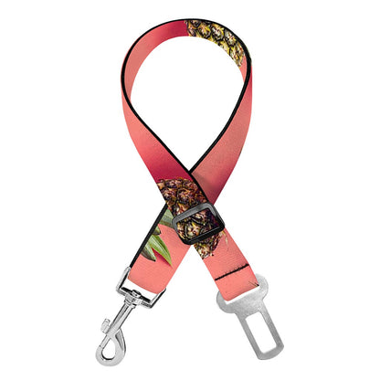 Pastel Pink Pineapple Pattern Print Dog Seat Belt