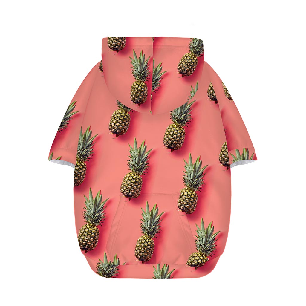 Pastel Pink Pineapple Pattern Print Dog Zip Up Hoodie