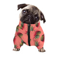 Pastel Pink Pineapple Pattern Print Dog Zip Up Jacket