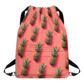 Pastel Pink Pineapple Pattern Print Drawstring Backpack