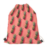 Pastel Pink Pineapple Pattern Print Drawstring Bag