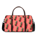 Pastel Pink Pineapple Pattern Print Duffle Bag