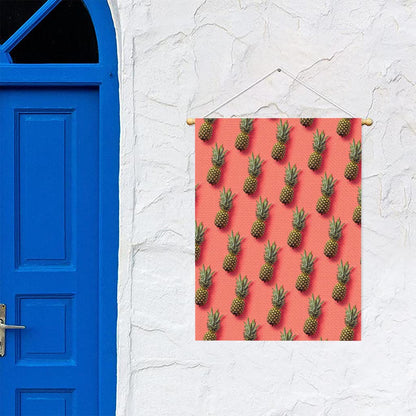 Pastel Pink Pineapple Pattern Print Garden Flag