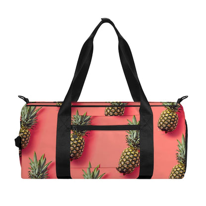 Pastel Pink Pineapple Pattern Print Gym Bag