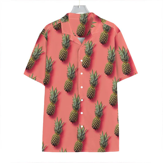 Pastel Pink Pineapple Pattern Print Hawaiian Shirt