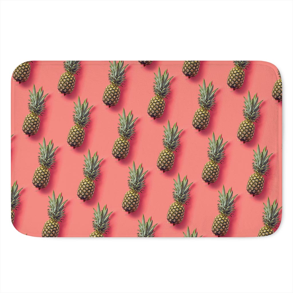 Pastel Pink Pineapple Pattern Print Indoor Door Mat