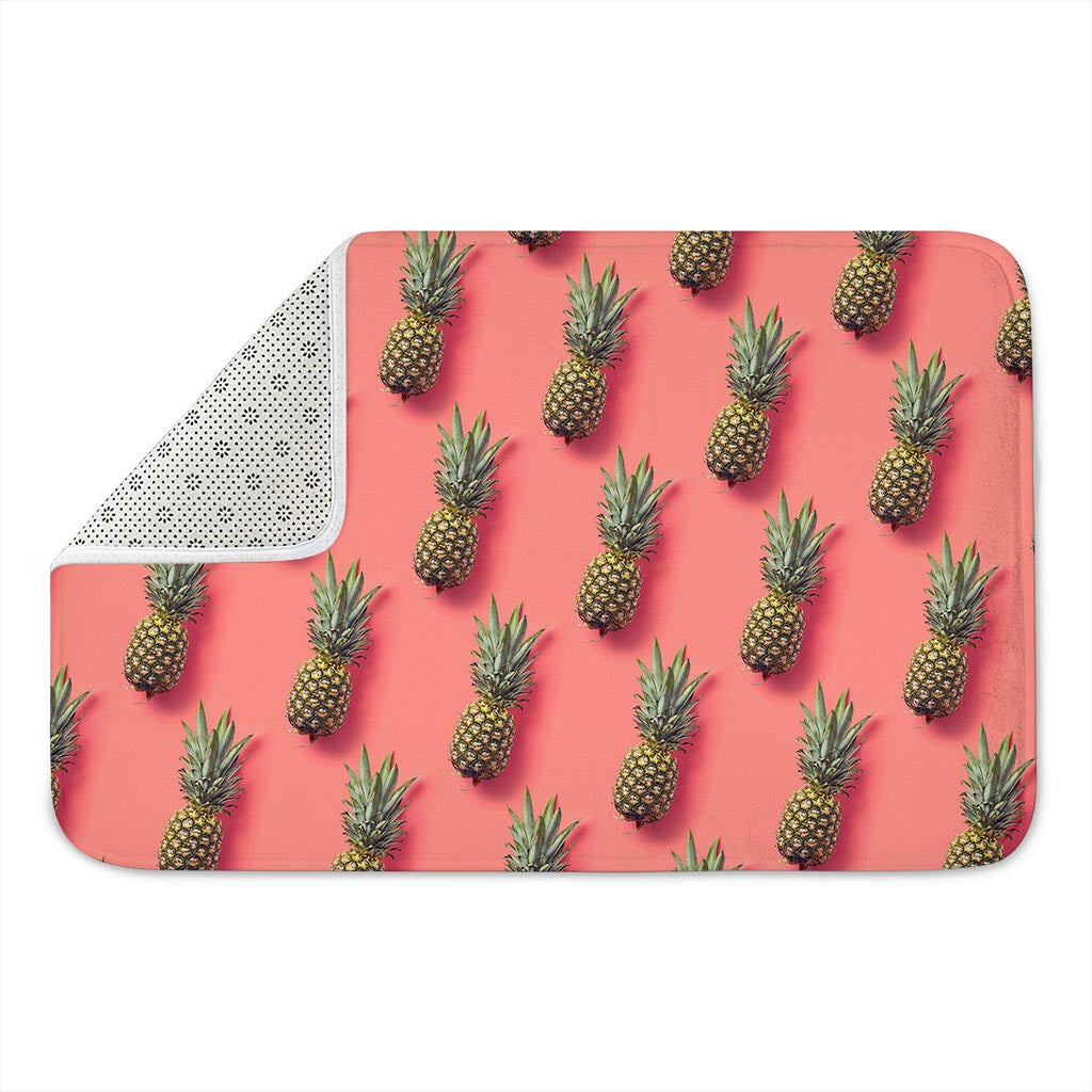 Pastel Pink Pineapple Pattern Print Indoor Door Mat
