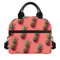 Pastel Pink Pineapple Pattern Print Insulated Lunch Bag