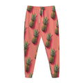 Pastel Pink Pineapple Pattern Print Jogger Pants