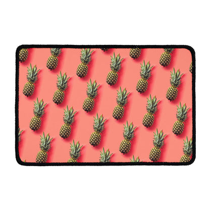 Pastel Pink Pineapple Pattern Print Kitchen Mat