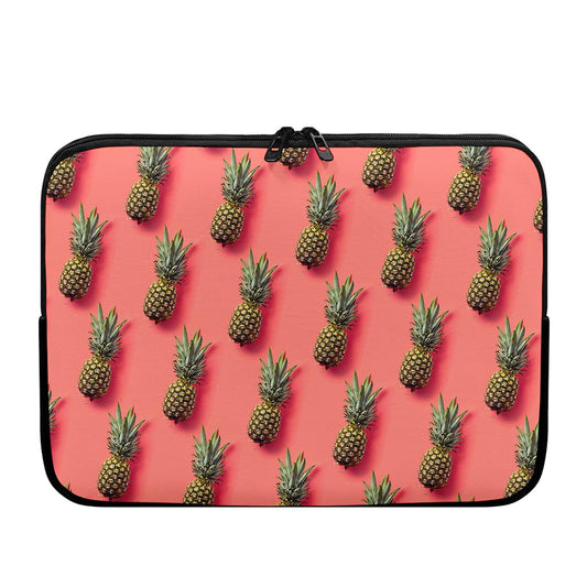 Pastel Pink Pineapple Pattern Print Laptop Sleeve