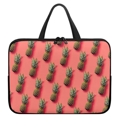 Pastel Pink Pineapple Pattern Print Laptop Sleeve With Handle