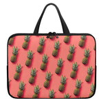 Pastel Pink Pineapple Pattern Print Laptop Sleeve With Handle