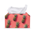Pastel Pink Pineapple Pattern Print Leather Tissue Box Cover