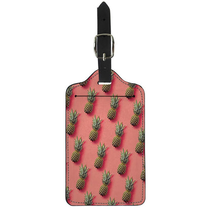 Pastel Pink Pineapple Pattern Print Luggage Tag
