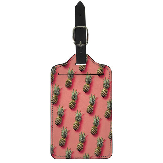 Pastel Pink Pineapple Pattern Print Luggage Tag
