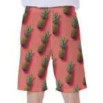 Pastel Pink Pineapple Pattern Print Men's Beach Shorts