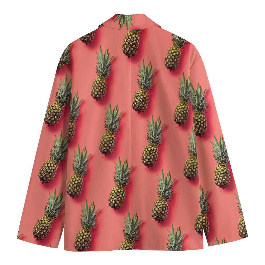 Pastel Pink Pineapple Pattern Print Men's Blazer