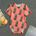 Pastel Pink Pineapple Pattern Print Men's Bodysuit