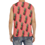 Pastel Pink Pineapple Pattern Print Men's Fitness Tank Top