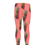Pastel Pink Pineapple Pattern Print Men's leggings