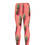 Pastel Pink Pineapple Pattern Print Men's leggings