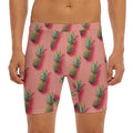 Pastel Pink Pineapple Pattern Print Men's Long Boxer Briefs