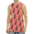 Pastel Pink Pineapple Pattern Print Men's Muscle Tank Top