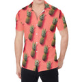 Pastel Pink Pineapple Pattern Print Men's Shirt