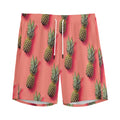 Pastel Pink Pineapple Pattern Print Men's Athletic Shorts