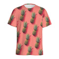 Pastel Pink Pineapple Pattern Print Men's Athletic T-Shirt