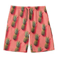 Pastel Pink Pineapple Pattern Print Men's Swim Trunks