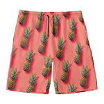 Pastel Pink Pineapple Pattern Print Men's Swim Trunks