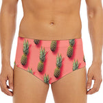Pastel Pink Pineapple Pattern Print Men's Triangle Swim Briefs