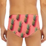 Pastel Pink Pineapple Pattern Print Men's Triangle Swim Briefs
