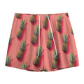Pastel Pink Pineapple Pattern Print Mesh Shorts