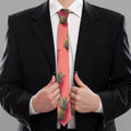 Pastel Pink Pineapple Pattern Print Necktie