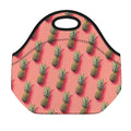 Pastel Pink Pineapple Pattern Print Neoprene Lunch Bag