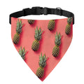 Pastel Pink Pineapple Pattern Print Over The Collar Dog Bandana