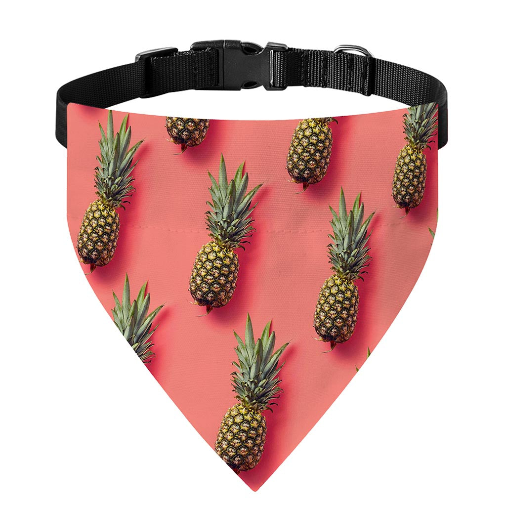 Pastel Pink Pineapple Pattern Print Over The Collar Dog Bandana